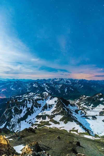 Natt Pic Midi Bigorre Hautes Pyrenees Frankrike — Stockfoto