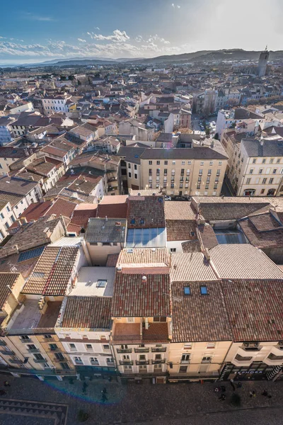 Telhados Cidade Narbonne Vistos Masmorra Gilles Aycelin Languedoc Roussillon Midi — Fotografia de Stock