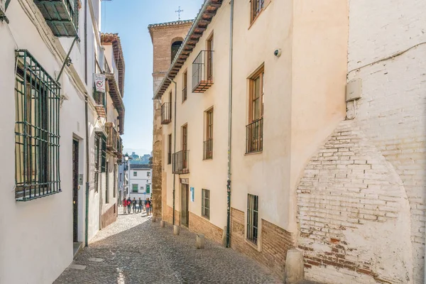 Ulice Dzielnicy Albaicin Granada Andaluzja Hiszpania — Zdjęcie stockowe