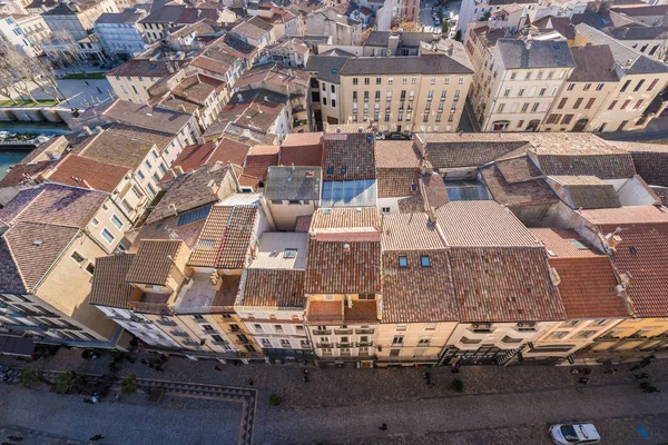 Narbonne Francie Února 2016 Střechy Města Narbonne Při Pohledu Žaláře — Stock fotografie