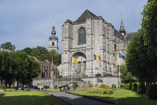 Mons Belgien Juni 2014 Sainte Waudru Collegiate Church Mest Karakteristiska — Stockfoto