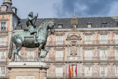 Philip III Plaza Mayor Madrid, İspanya.