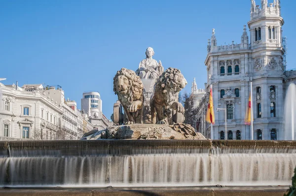 Der cibeles-brunnen in madrid, spanien. — Stockfoto