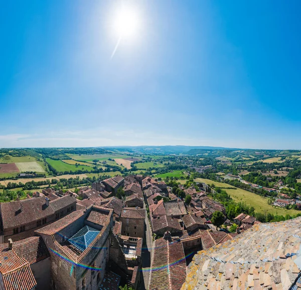 Cordes-sur-Ciel, França a partir de Saint Michel belltower — Fotografia de Stock