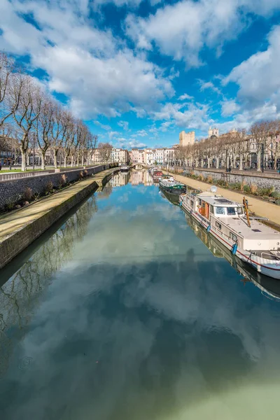 Narbonne, Fransa 'da Kanal de la Robine — Stok fotoğraf