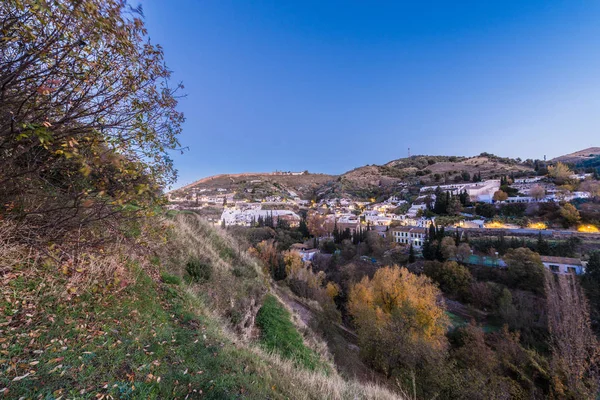 Sacromonte von der avellano straße in granada, spanien. — Stockfoto