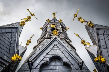 The belfry of Tournai, Belgium. clipart