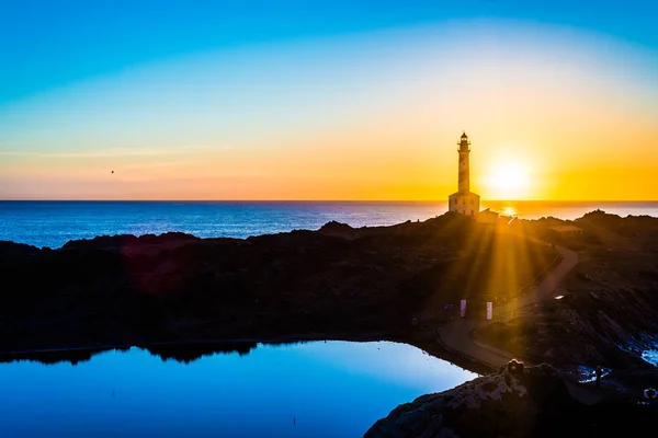 Favaritx Lighthouse in Minorca, Hiszpania. — Zdjęcie stockowe