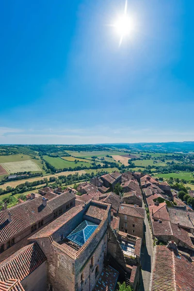 Cordes-sur-Ciel, Fransa Saint Michel çan kulesinden — Stok fotoğraf