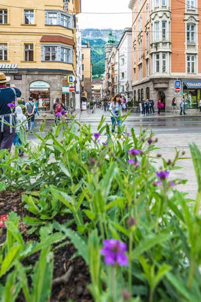 Maria theresien straat in innsbruck, Oostenrijk — Stockfoto