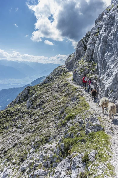 Escursionisti a Norkette mountain, Innsbruck, Austria . — Foto Stock