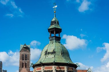 Wismar Market Square su işleri, Almanya.