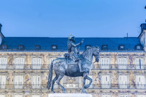 Philip III na Plaza Mayor em Madrid, Espanha . — Fotografia de Stock