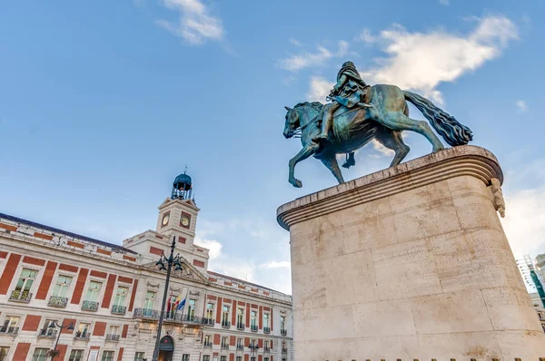 Socha Carlos III v Madridu, Španělsko. — Stock fotografie