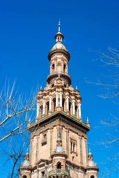 Plac Plaza de Espana w Sewilli, Hiszpania. — Zdjęcie stockowe