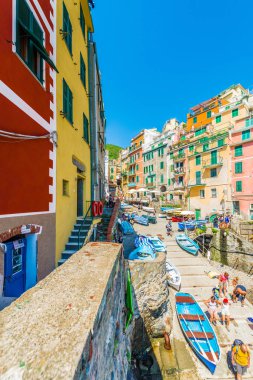 Cinque Terre, Liguria, İtalya 'da Riomaggiore.