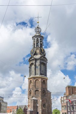 Munttoren Kulesi Amsterdam, Hollanda.