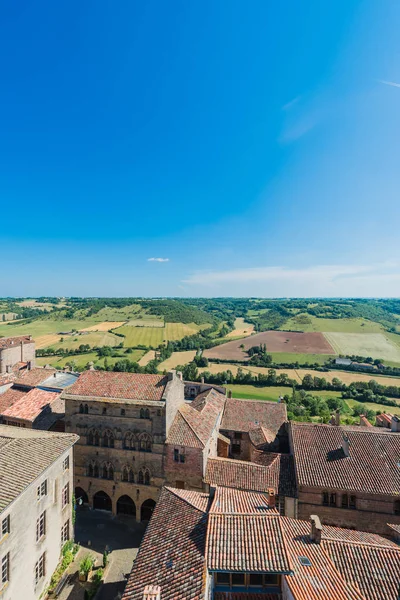 Cordes-sur-Ciel, France from Saint Michel belltower — Stock Photo, Image