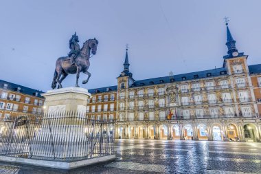 Philip III Plaza Mayor Madrid, İspanya.