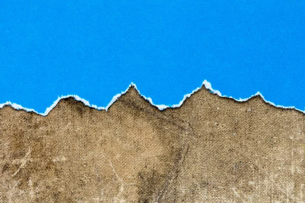 Gescheurd Blauw Papier Vuil Doek Achtergrond — Stockfoto