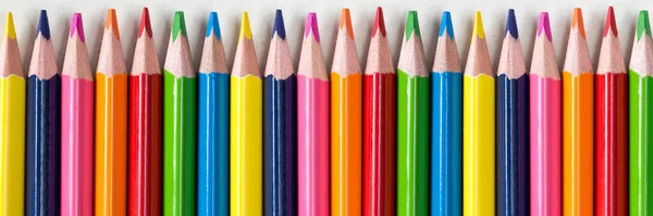 Vue Rapprochée Ensemble Crayons Couleur — Photo