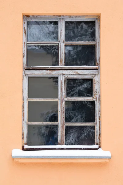 Snow Window Sill Winter Time — Stock Photo, Image