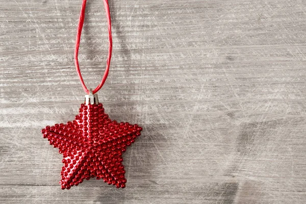 Estrella Navidad Sobre Fondo Madera Con Espacio Copia — Foto de Stock