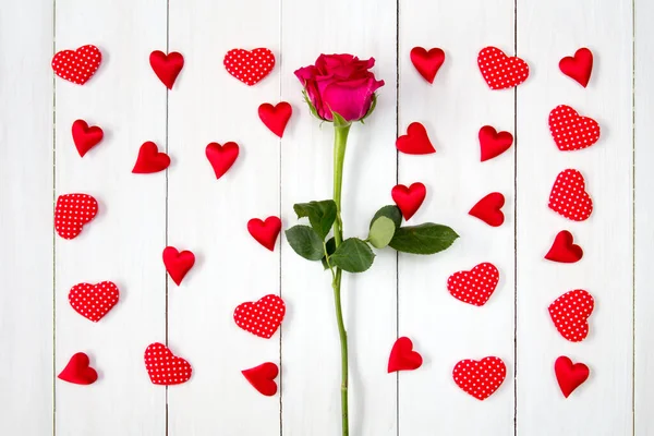 Dia Dos Namorados Fundo Com Rosa Muitos Corações Decorativos — Fotografia de Stock