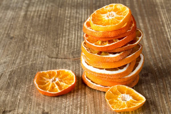 Stack Slices Orange Fruit Wooden Background — Stock Photo, Image