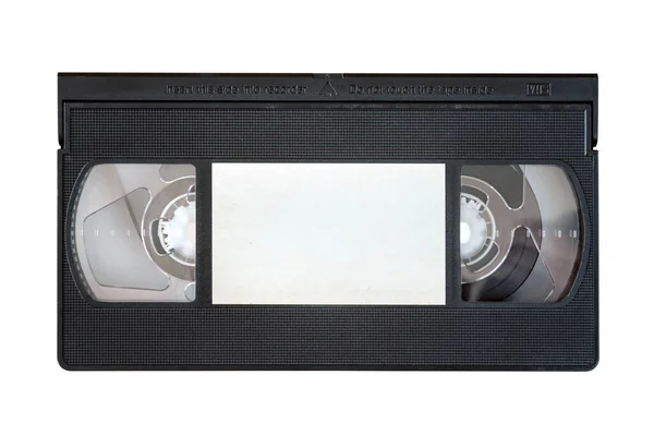 Fita Vídeo Vhs Cassete Isolado Fundo Branco — Fotografia de Stock