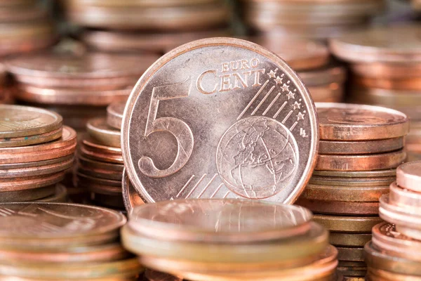 Primer Plano Las Monedas Cobre Céntimos Euro —  Fotos de Stock