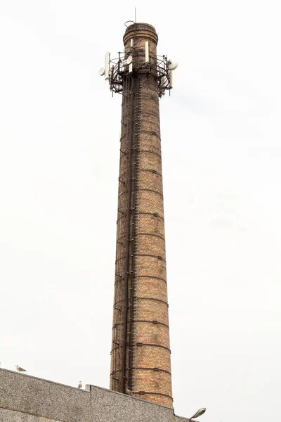 Base Transceiver Station Old Brick Chimney — Stock Photo, Image