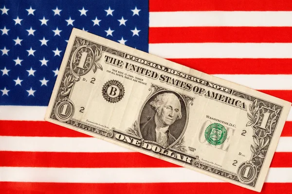 Один Доллар Флаге Сша — стоковое фото