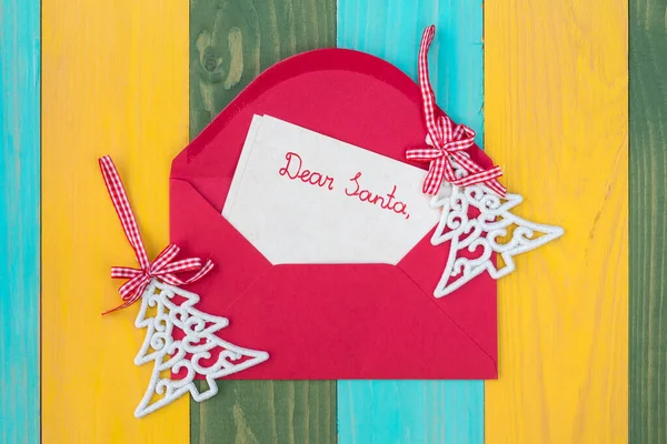 Decoración Navidad Carta Para Papá Noel Niño —  Fotos de Stock