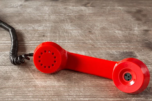 Κόκκινος Δέκτης Παλιού Κλασικού Τηλεφώνου — Φωτογραφία Αρχείου