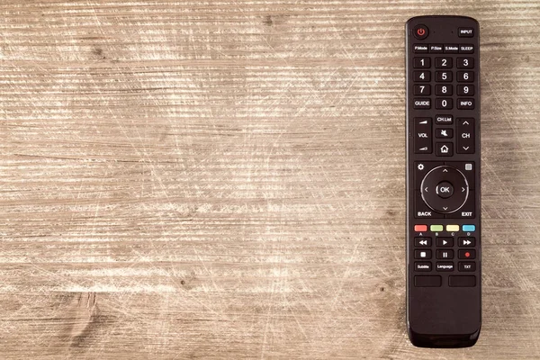 Remote Controller Wooden Background Copy Space — Stock Photo, Image