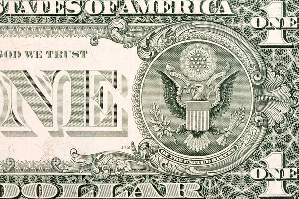 Macro Fragment Banknote One Dollar — Stock Photo, Image