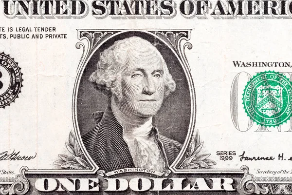 Portrait Président Américain George Washington Sur Fragment Dollar — Photo