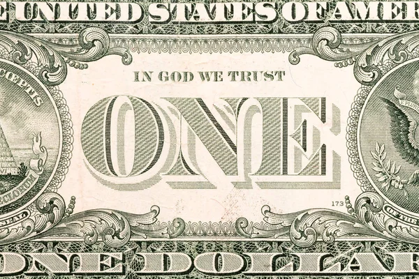 Αντιστροφή Του Χαρτονομίσματος Ενός Δολαρίου Ηπα Γκρο Πλαν — Φωτογραφία Αρχείου