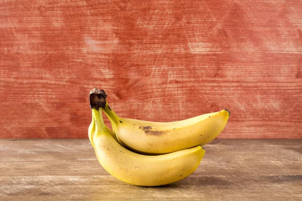 Yellow Banana Fruits Wooden Background — Stock Photo, Image