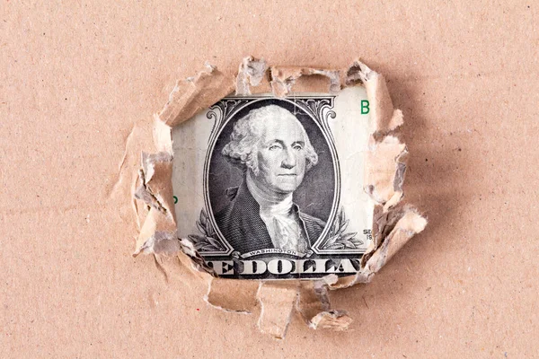 Porträt Von Washington Ist Auf Der Banknote Von Einem Usd — Stockfoto