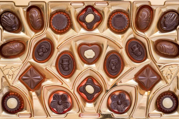 Top View Delicious Chocolate Pralines — Stock Photo, Image