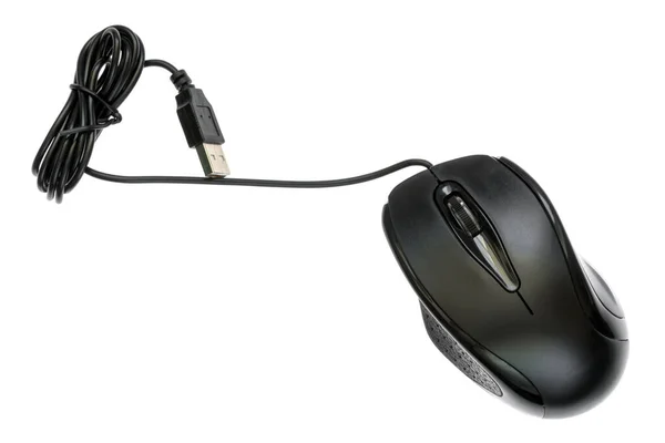 Mouse Computerului Fir Izolat Fundal Alb — Fotografie, imagine de stoc