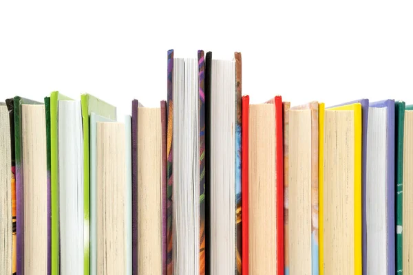 Livros Dispostos Uma Fileira Espaço Cópia — Fotografia de Stock
