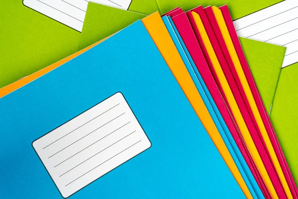 Set Colorful Exercise Books Top View — Stock Photo, Image
