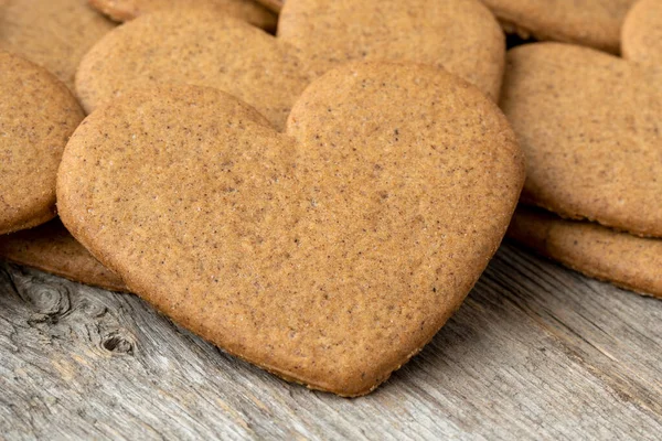 Primer Plano Galletas Jengibre Forma Corazón — Foto de Stock