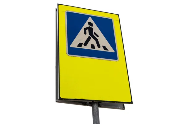 Traffic Sign Pedestrian Crossing Crosswalk Sign Isolated White Background — Stock Photo, Image