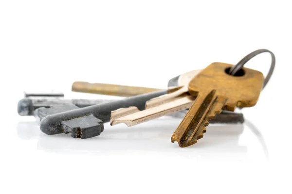 Bunch Old Keys Isolated White Background — Stock Photo, Image