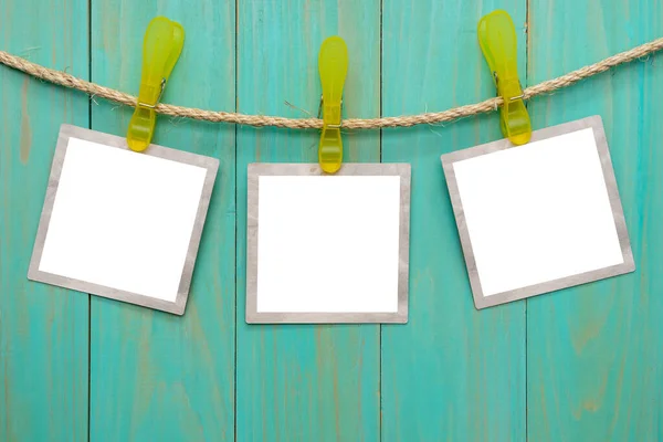 Empty Picture Frames Hanging Rope — Stock Photo, Image