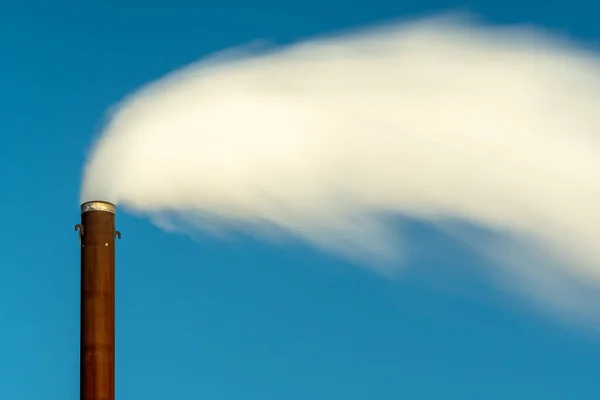 Smoke Chimney Power Plant Station Long Exposure Image — Stock Photo, Image
